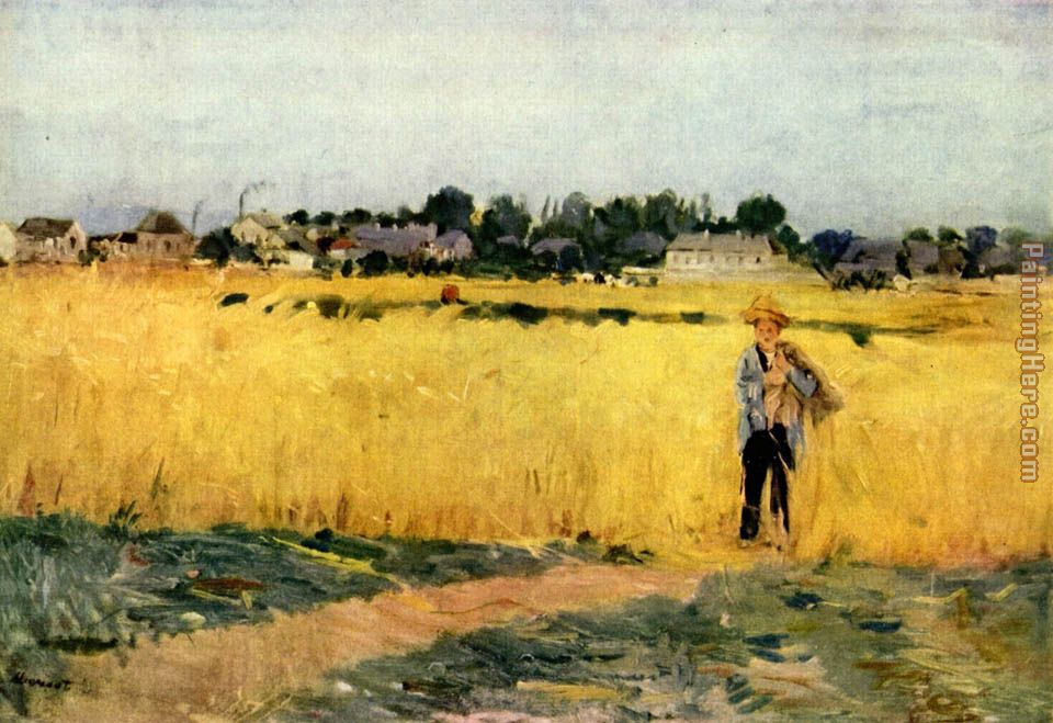 Grain field, Musee d'Orsay painting - Berthe Morisot Grain field, Musee d'Orsay art painting